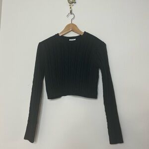 Black Cropped Sweater